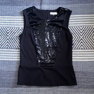 Calvin Klein Sparkly Black Tank Blouse